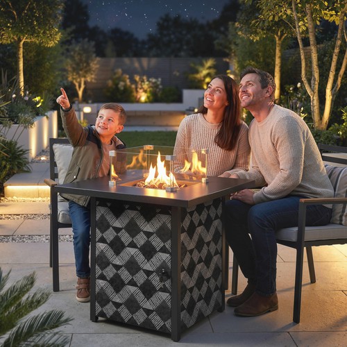 Square propane gas fire - square,